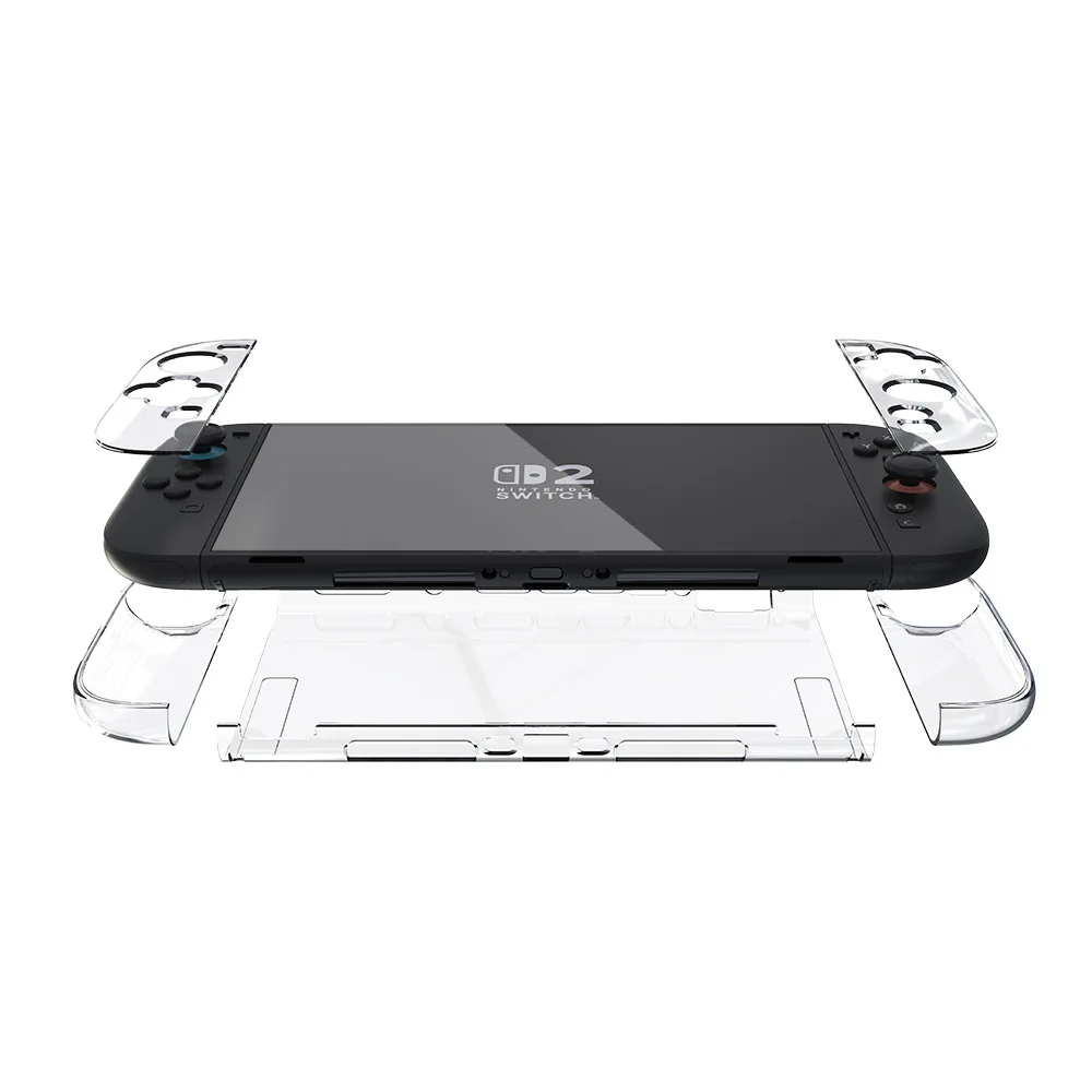 product laudtec clear switch 2 game console split protective case pc crystal transparent for switch 2 protective case-8