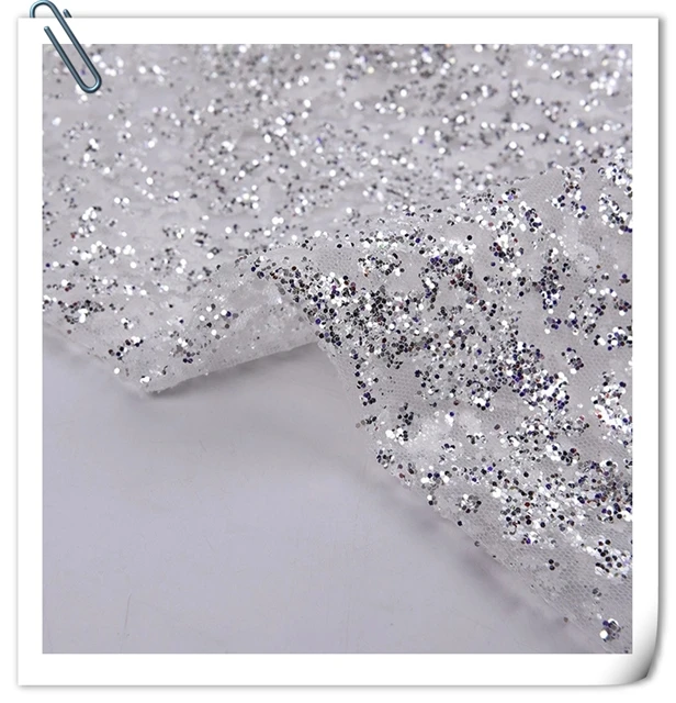 Latest Glitter Tulle Fabric Metallic Mesh DIY Dress Stage Bride Cloth  Wedding Dress Designer Party Dress