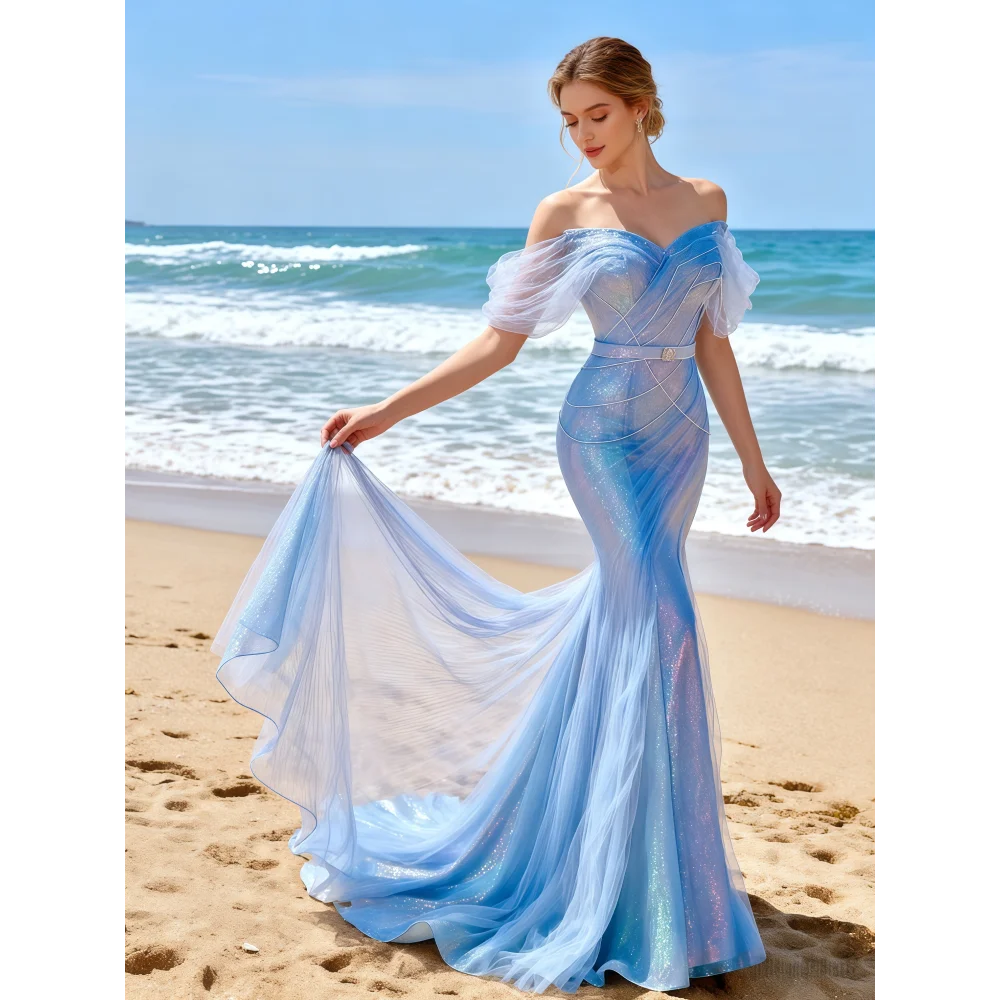 Modern Luxury Lace Spaghetti Strap Floor-Length Mermaid Bridal Wedding Dress with Maternity Support XL Size