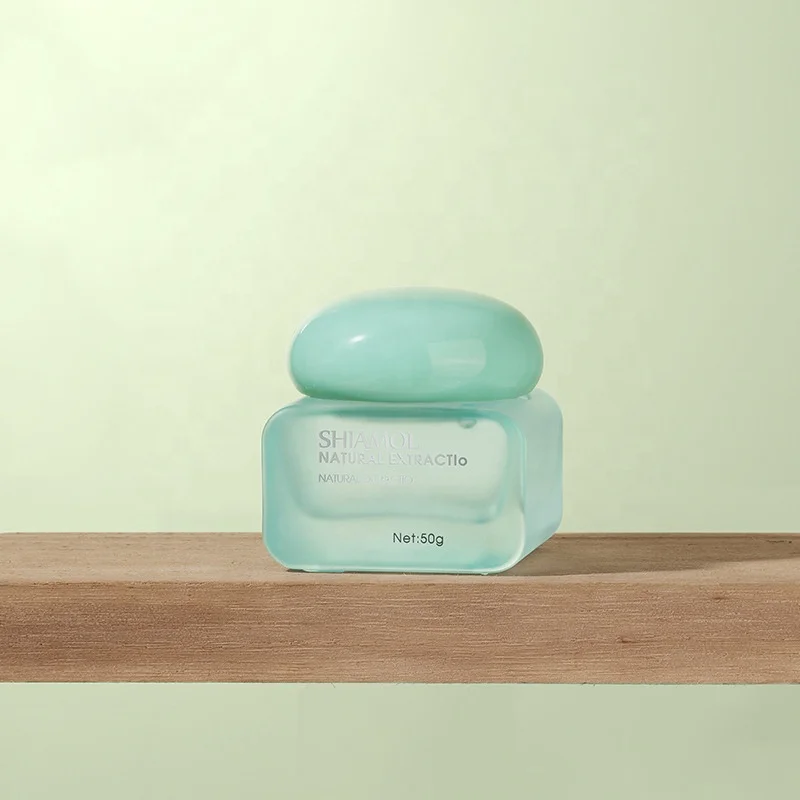 New Design 30ml 50ml 100ml 120ml Custom Cosmetics Skincare Packaging Set 30g 50g Green Glass Face Cream Container with Lids