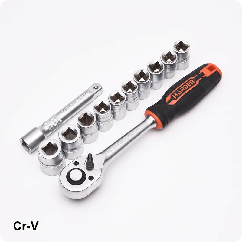 HARDEN Automobile Maintenance Hand Tools Chrome Vanadium 12PCS 12.5mm Professional Hand Tool Socket Wrench Set