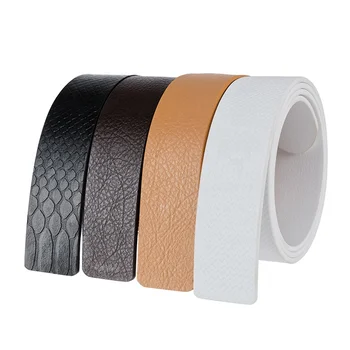 New Style Wholesale White Black Brown 115 cm Vegan Cinto Leather Belt without Buckle