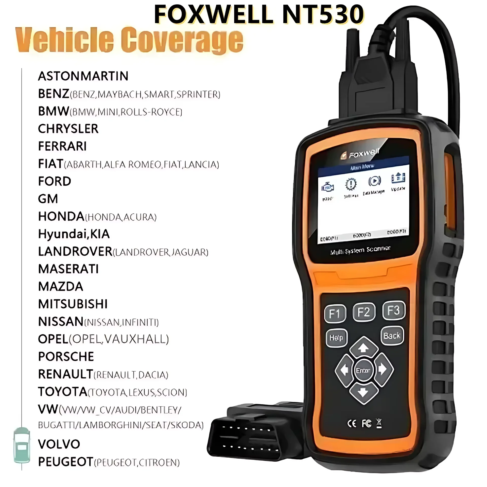 Foxwell NT530 ポルシェ・日産・GM・BMW対応 車両診断ツール