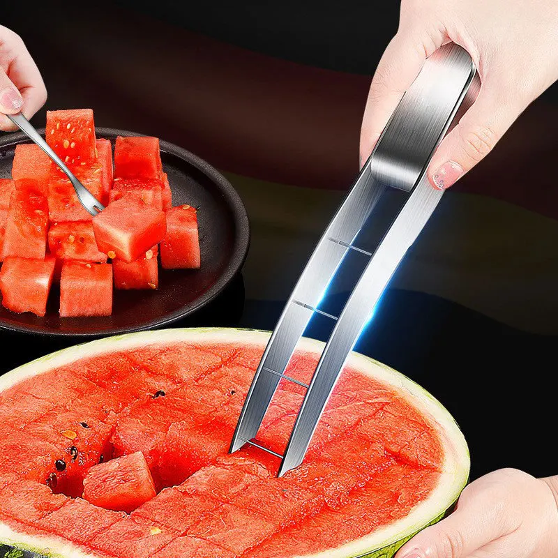 product multifunctional fruit cutting tool thickened stainless steel melon slicer watermelon cutter for fruit  vegetables cube knife-32