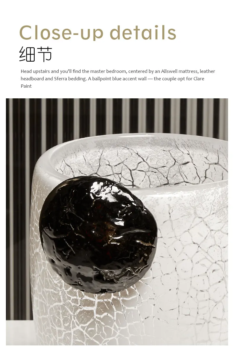 White Clear Crystal Glass Vase Modern Simple Office Living Room