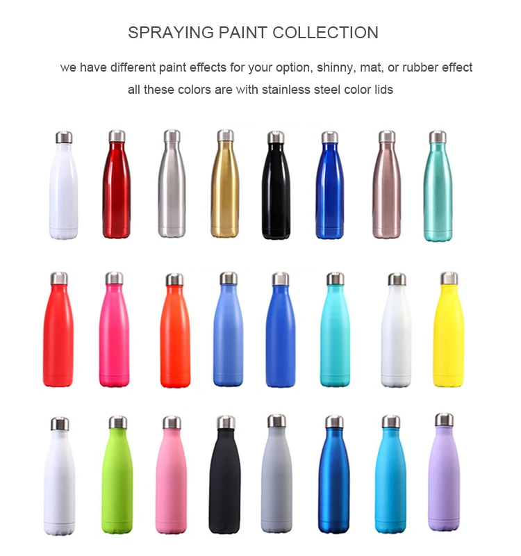 Stainless steel water bottle insulated drinking travel sports water bottle thermos metal bottle