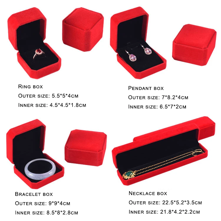 Custom Romantic Sweet Luxury Small Velvet Engagement Ring Box Ring