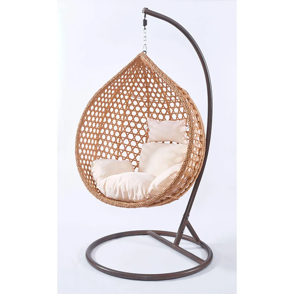 product purple traditional oversized shape woven patio hanging folding outdoor metal garden egg chair with round frame-5