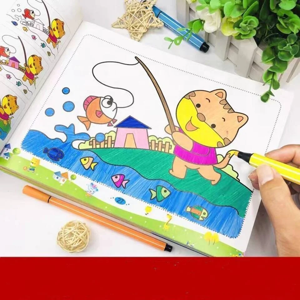 Children Coloring Book Printing Drawing Book With Pencil And Crayon