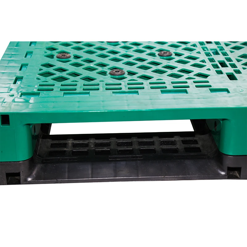 1.2m X 1m Heavy Duty Recycled Plastic Euro Pallet Single Faced 4-Way Racking Pallets with 14 Steel Tubes for Storage Logistics