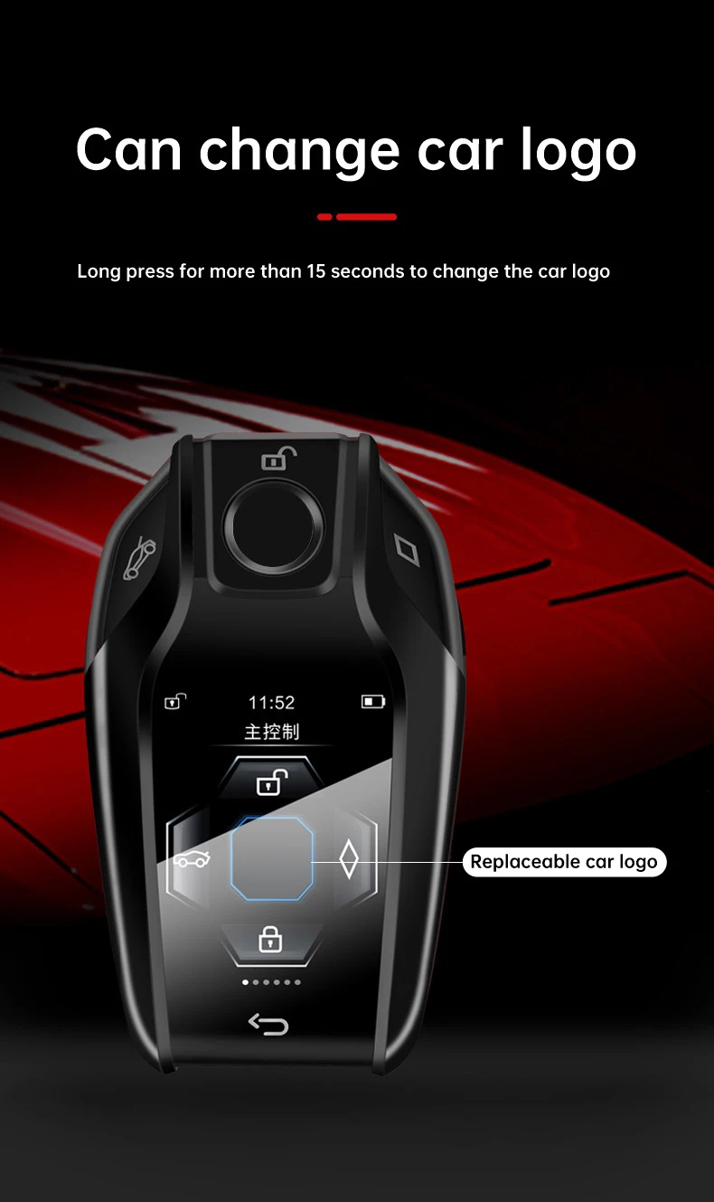 Universal LCD Smart Key Cover Upgrade Version for All Car Models Smart Keyless Key With One-Key Start
