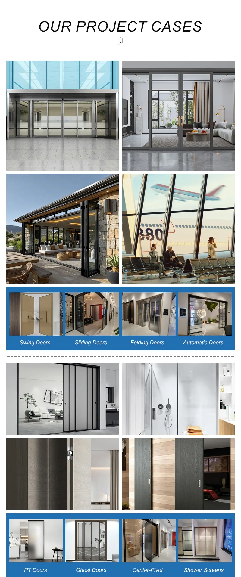 Custom Size Aluminum Alloy Sliding Door Tempered Glass Waterproof Interior Door for Balcony, Kitchen and Bathroom