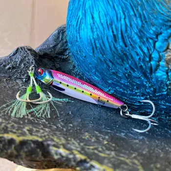 Metal Jig Long-Cast Sea Fishing Artificial Hard Bait 3D Printed Scaly Glow-in-the-Dark 60g 80g Mackerel – Metal Jig – view 5