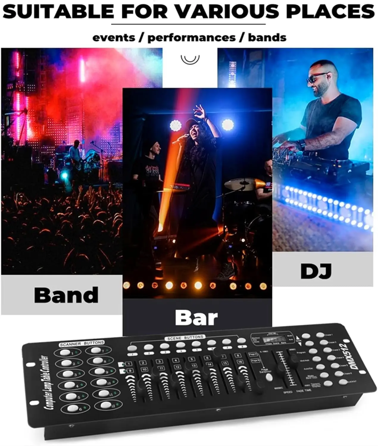 DMX Controller 192 kanalen controller besturing licht operator DMX512-controller console met led-display partylicht controller paneel voor schoolconcerten party disco KTV club