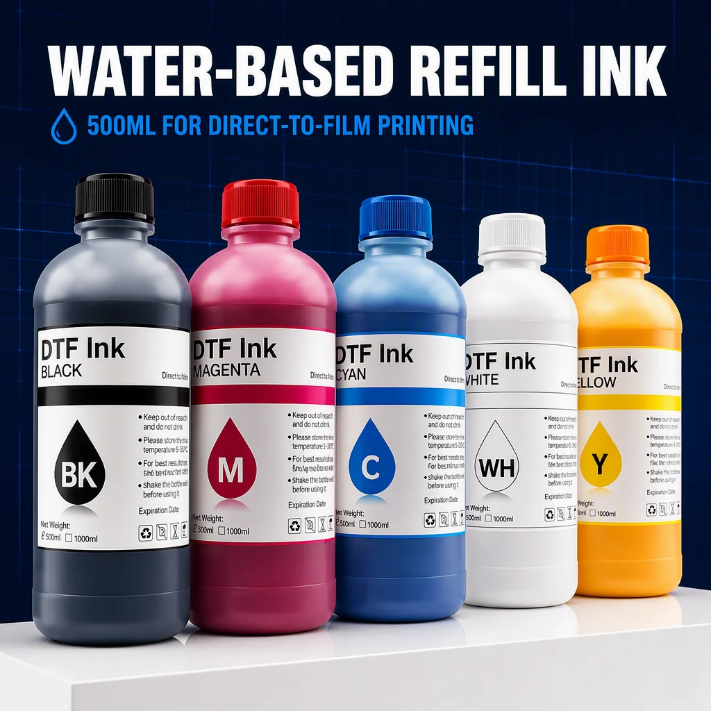 OCBESTJET High Quality 500ml Vivid Color DTF Textile Printer Anti-clogging Film Ink for Epson L1800 L805 XP600 I3200 Printer