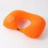 Orange flocking inflatable u-shaped pillow - single pack