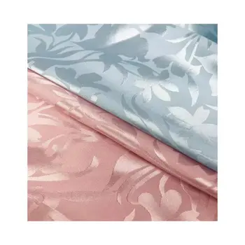 High Quality polyester Satin Gloss Dyed Flower Jacquard Satin Fabric for Clothing