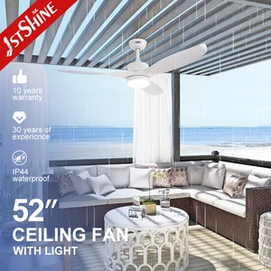 1stshine Led Ceiling Fan Fancy Waterproof Abs Blades Outdoor Space Saving Ceiling Fan with Light