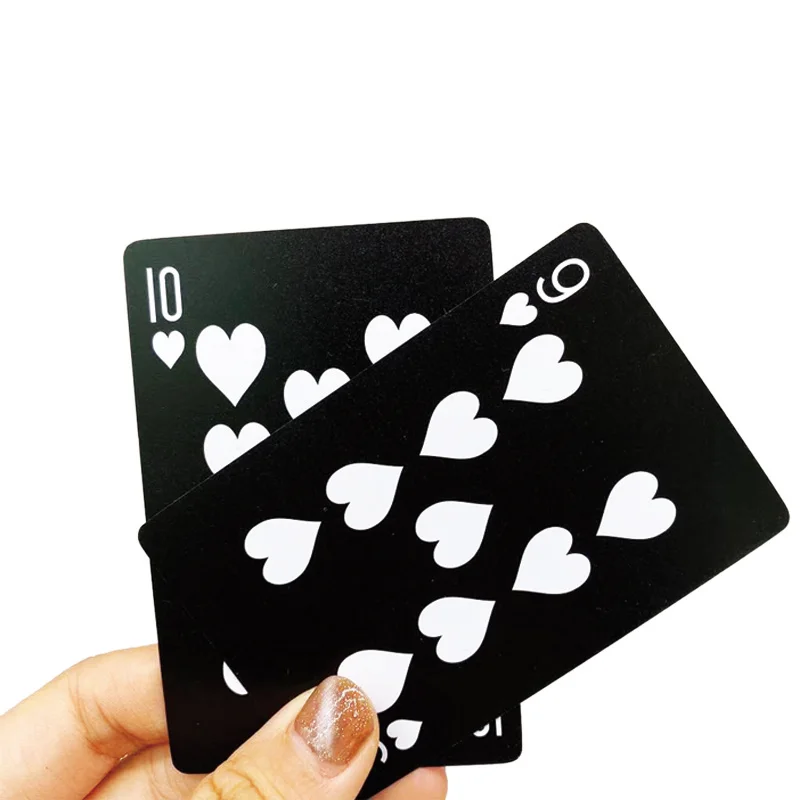 printable no minimum hard plastic custom poker cards black
