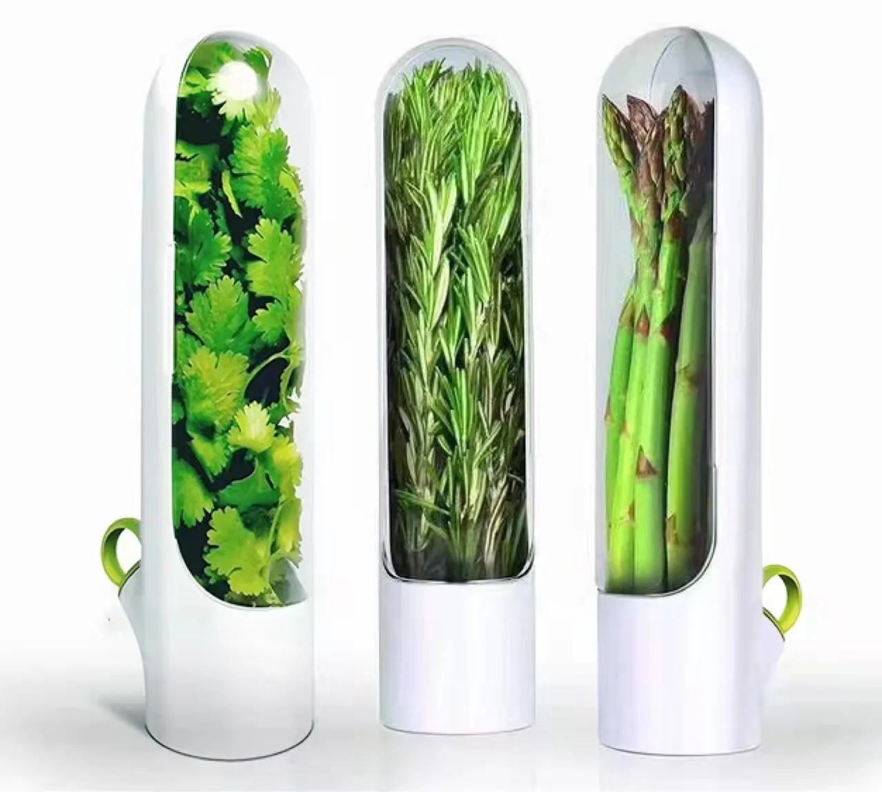 Keeps Greens and Vegetables Fresh For 2X Longer For Kitchen Storage Utensils ZGHYBD Vanilla Fresh-Keeping Cup Herb Storage Container 501-800ml 