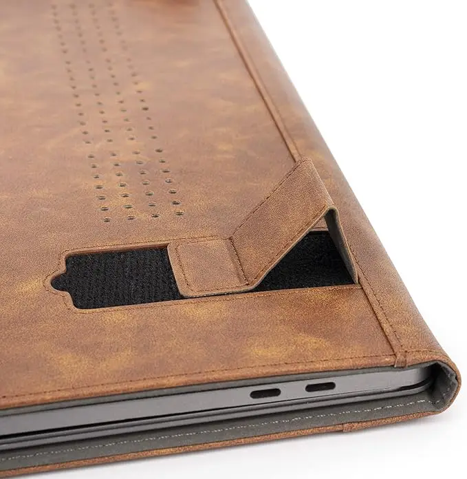 product compatible for macbook pro leather case 16 inch 2019 2020 a2141 touch id laptop sleeve protective folio  cover with air vents-36