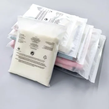 Quality PE PVC Bio Degradable T Shirt Bag OEM Printed Slider Zip Packaging Zipper Plastic Bag For Tshirt Swimwear Clothing