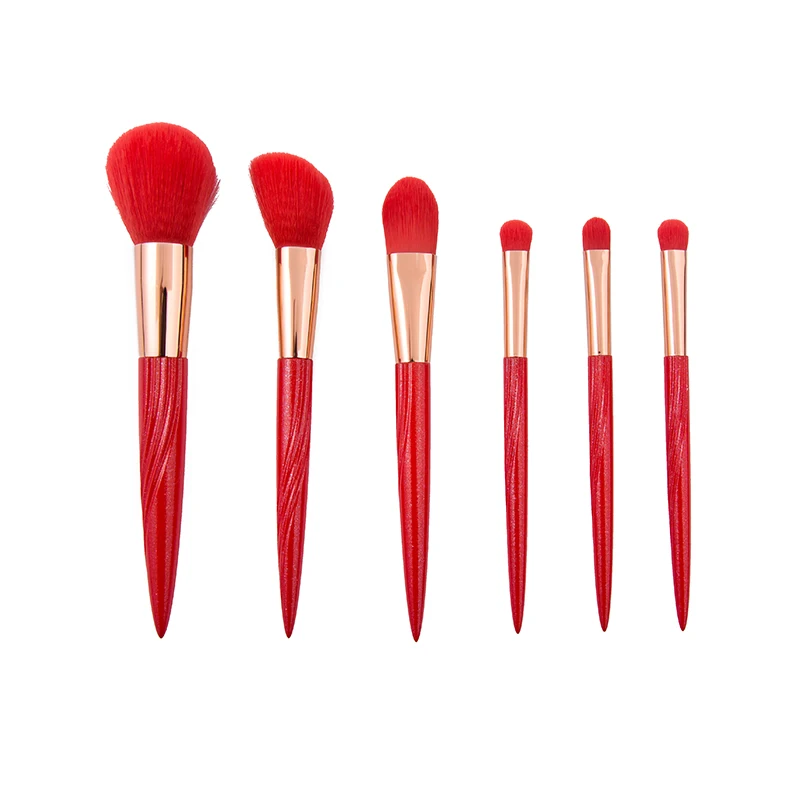 High Quality Free Sample Plastic Handle Beauty Foundation Blush Eyebrow Blinged Makeup Brushes Set C