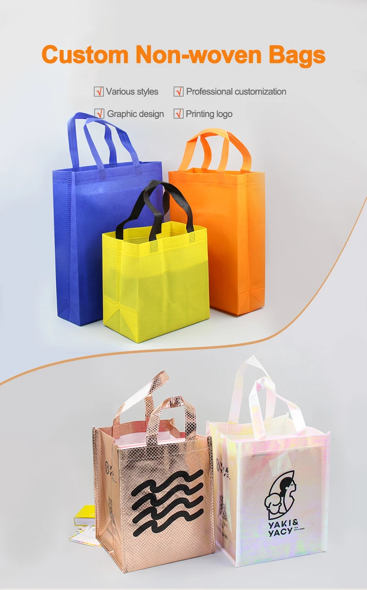 Customized personalized recyclable fabric shopping bag wholesale promotional pp non woven manufacturers tnt bags