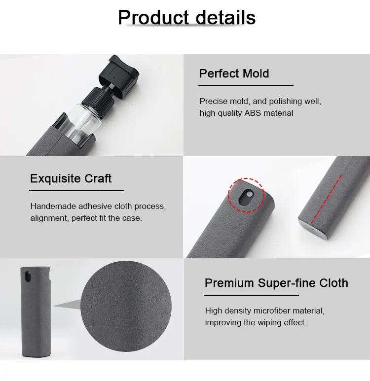 Microfiber Screen Cleaner Spray Bottle Set Mobile Phone Pad Computer Microfiber Cloth Wipe for iPhone Cleaning Glasses Wipes