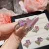 Anello 0770 - diamante rosa - aperto