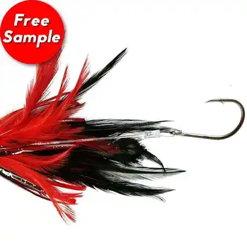 High Quality Wholesale OEM 4.5 Inch 0.8 Oz Rigged Rubber Skirt with Real Feathers, Tuna Fishing Tackle – Soft Lure – view 3