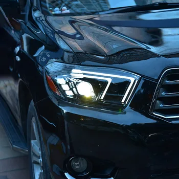Headlight Assembly for Toyota Highlander 2009-2011 DRL Dual Sequential Turn Signal LED Lens High Beam