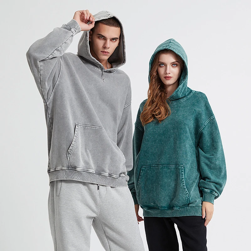 パーカー・フーディ Luxury Street Wear washed vintage hoodie paintb be unisexual 420G Heavyweight Streetwear Men's Hoodies Acid Wash Vintage
