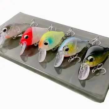Five-and-a-Half-Inch Dull Tin Rock Fat Guy Hard Bait Three-Hook Plastic Simulation Bass Minnow Lure 8g Live Bait Fishing Gear – Minnow – view 3