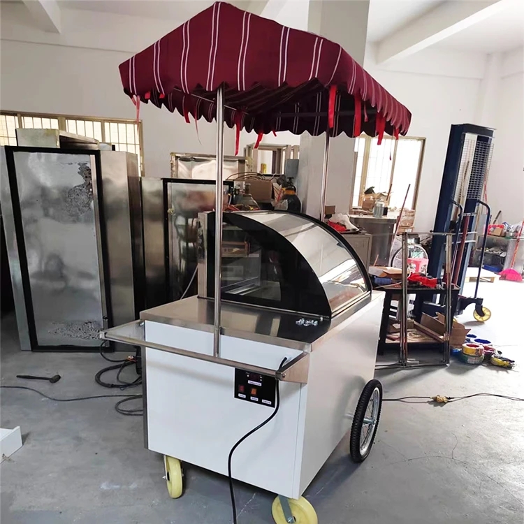 Kolice Street Italian Gelato Mobile Push Popsicle Showcase Freezers Bicycle Ice Cream Vending Cart for Sale