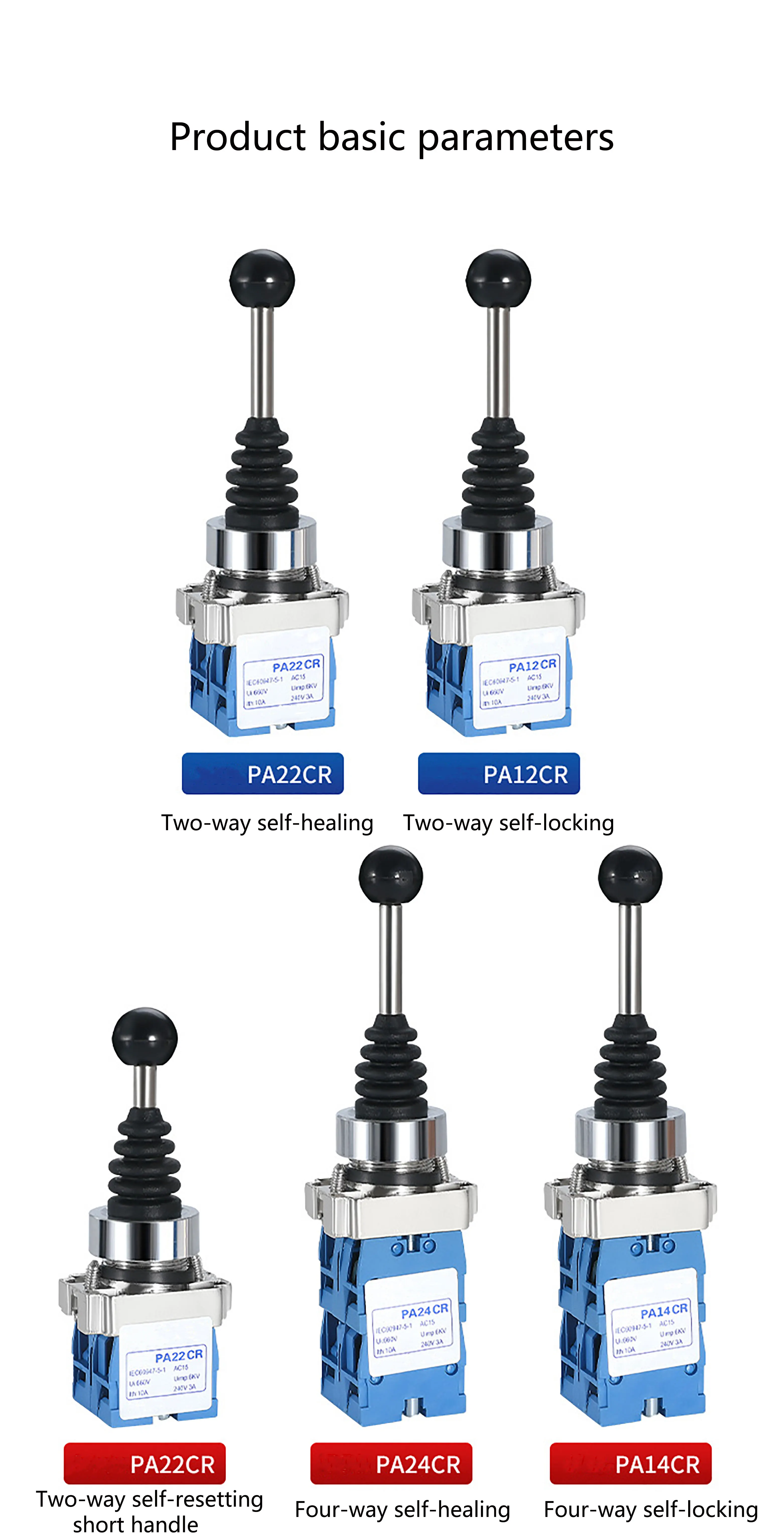 4 Way Position Joystick Switch Self Locking Rotary Power Toggle Cross Momentary Industrial Joystick Switches XD2-PA22