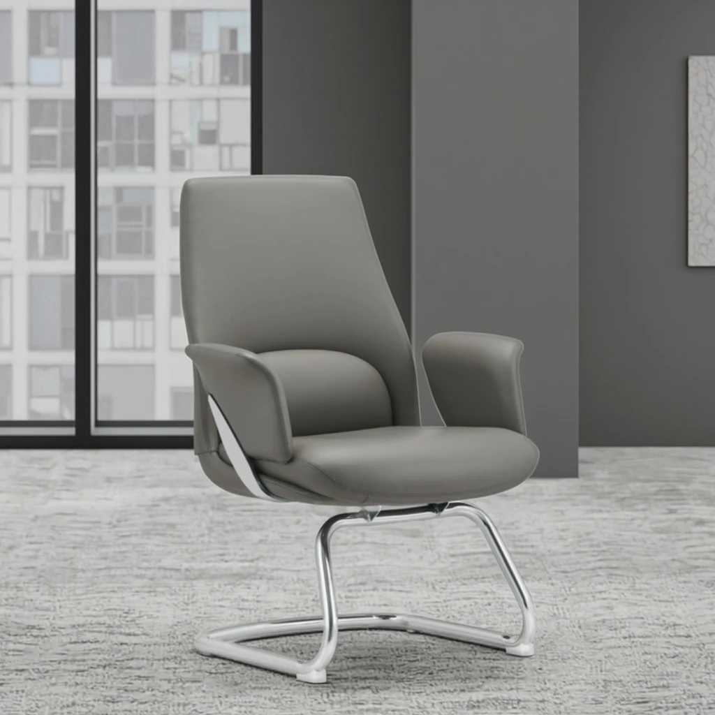 Modern Leather Executive Ergonomic Task Chair with Adjustable Height and Tilt Function 4