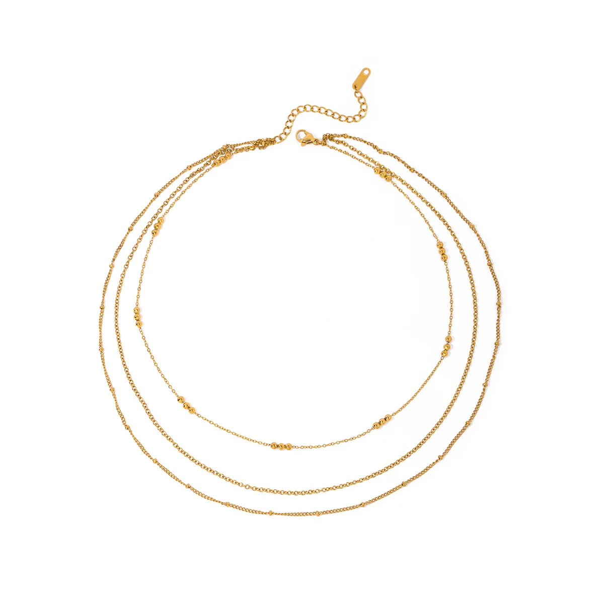New Arrival Custom Jewelry Concise Three Layered Gold Necklaces Fashion Sweater Chain Sweater Necklace Jewelry for Women