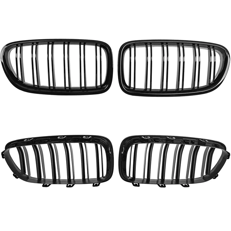 Matte Black Kidney Grille Set For BMW X5 E53 (2004-2006) - Front Hood Grills, High-Quality ABS Plastic