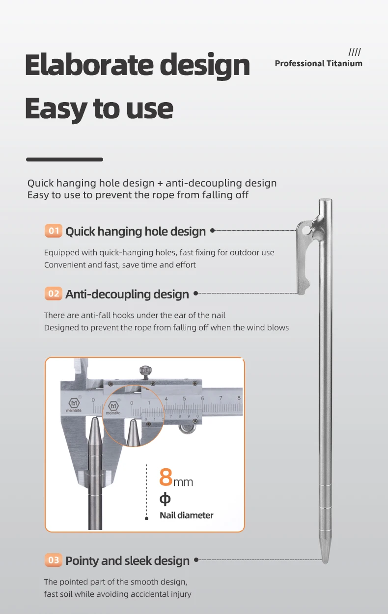 Pali Da Tenda In Lega Titanio 20cm - 6 Pezzi Ultra Leggeri | Per Terreni Duri E Campeggio - Foto 9