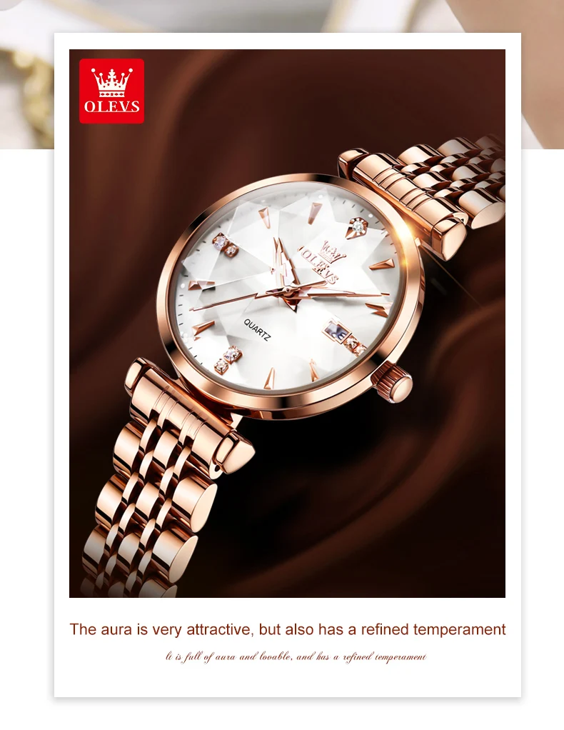 OLEVS 5536 Fashion Elegant Fancy Famous Designer Waterproof Stainless Steel Female Wrist Luxury Brand Ladies Quartz Women Watch