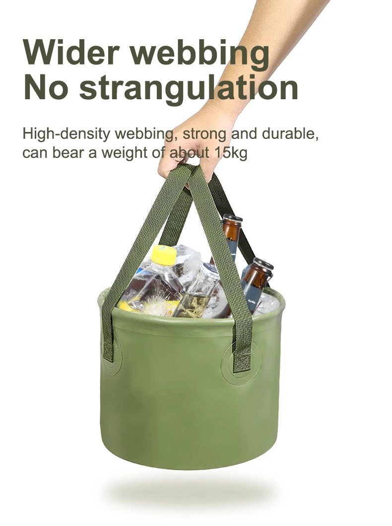 Camping Accessories Wholesale Waterproof Travel Camping Beach PVC Folding Bucket Multifunctional Collapsible Bucket