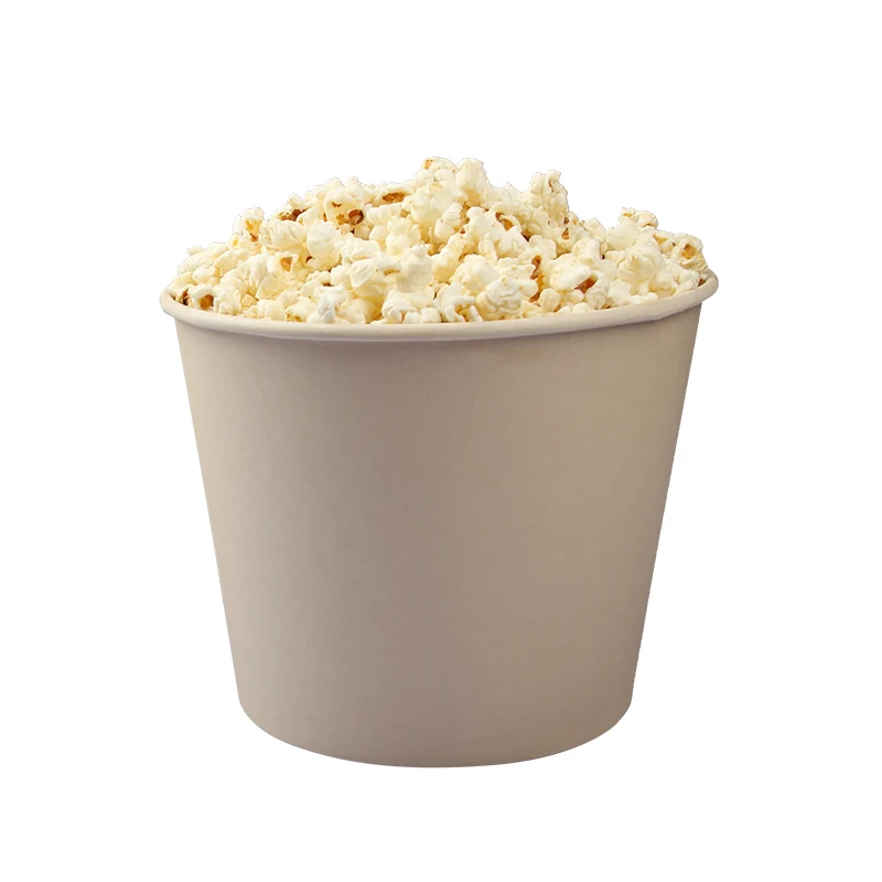 High Quality Personalized Disposable Custom Logo Large Fast Food Popcorn Bucket Portable Popcorn Packaging Paper Bucket details