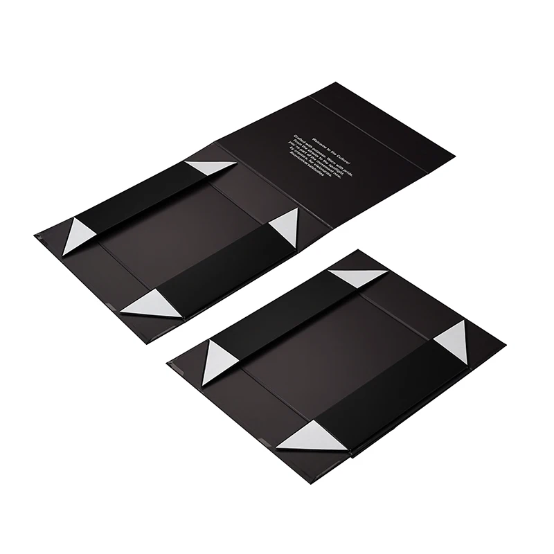 Custom Black Foldable Magnetic Gift Box Foldable Rigid Packaging s logotipom zlatne folije za odjeću, kozmetiku i luksuzne marke