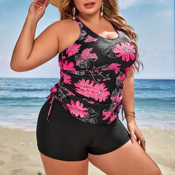 2024 New swimsuit plus size swimsuit split bikini multi-color oversized women's swimsuit in stock