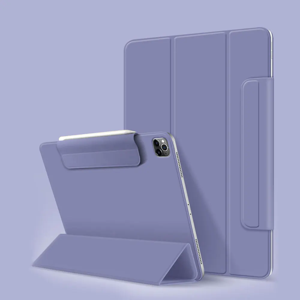 Laudtec Powerful Magnetic Attachment Slim Trifold Stand Leather Smart Cover Case with Clasp for  iPad Pro 13 Inch Case M5/M4