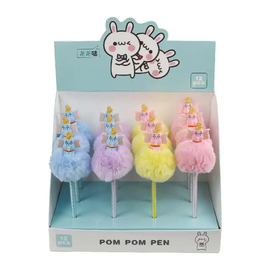 Шариковая ручка с помпоном в виде милых животных