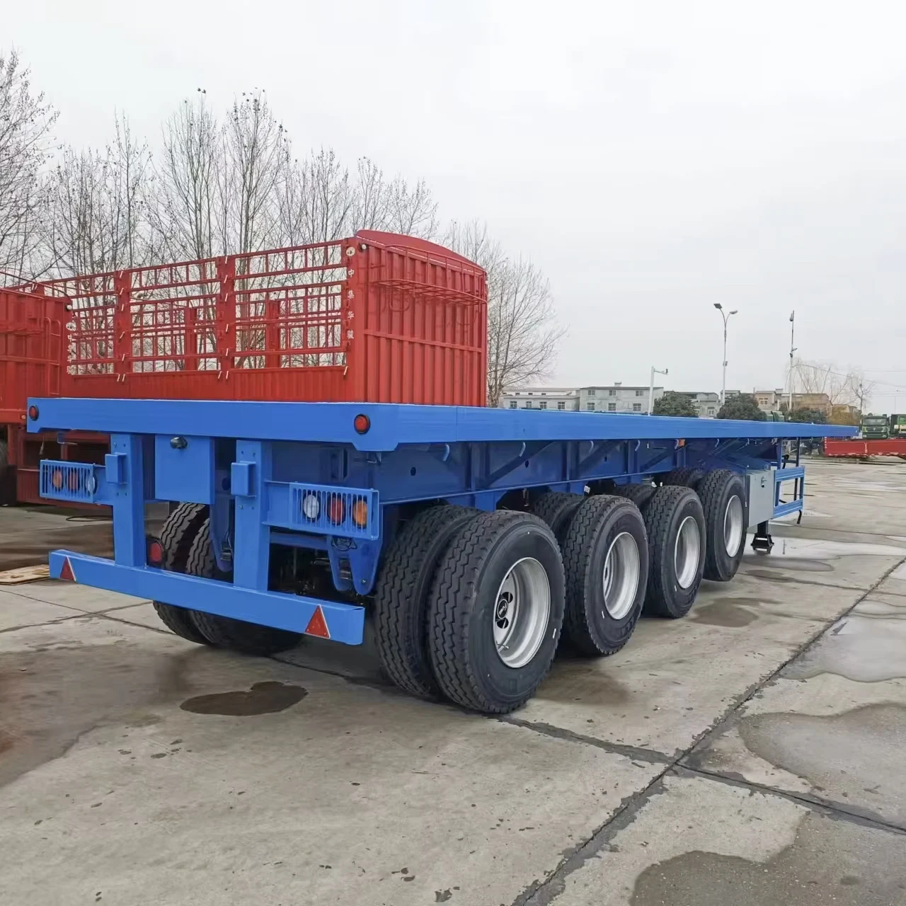 Factory Direct 40ft High Bed Container Trailer CIMC 50T Transport Truck with Four-Axle Semi-Trailer