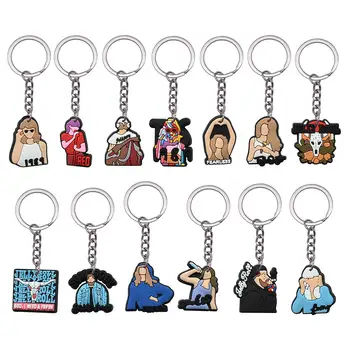 Hot sale Singer Taylor pop star Swift Keychain PVC Soft Rubber Cartoon Keychain Bag pendant small gift For Kids women