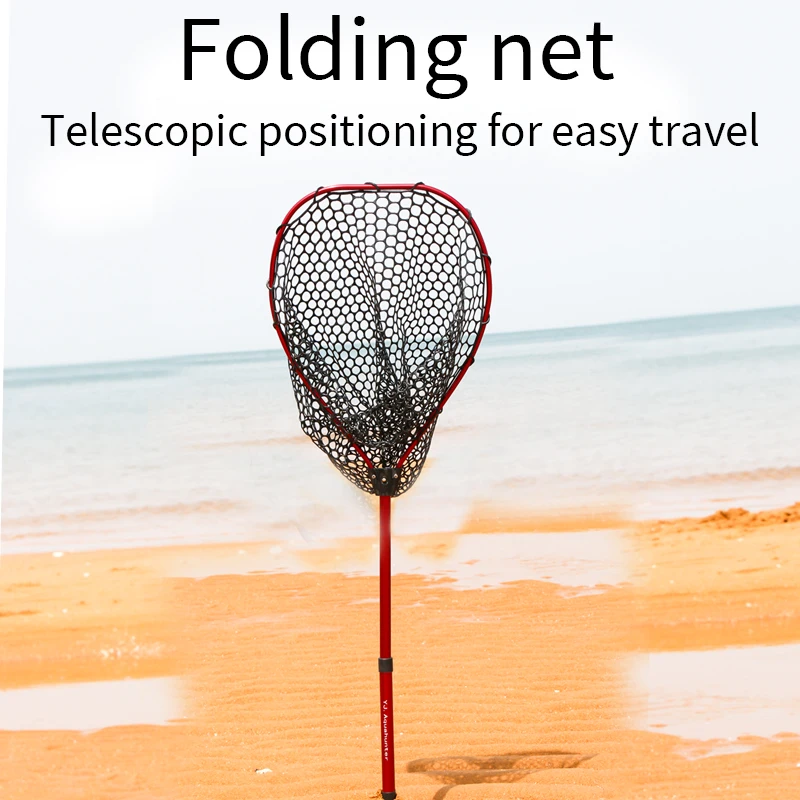 China Cheap Carp Folding Fish Trap Professional Fishing Nets Fishing Rubber Landing Net For Big